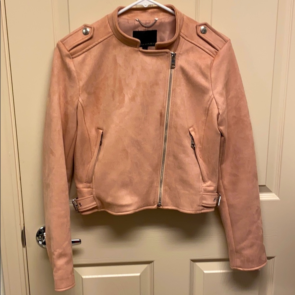 Banana Republic Light pink Vegan Suede Moto Jacket